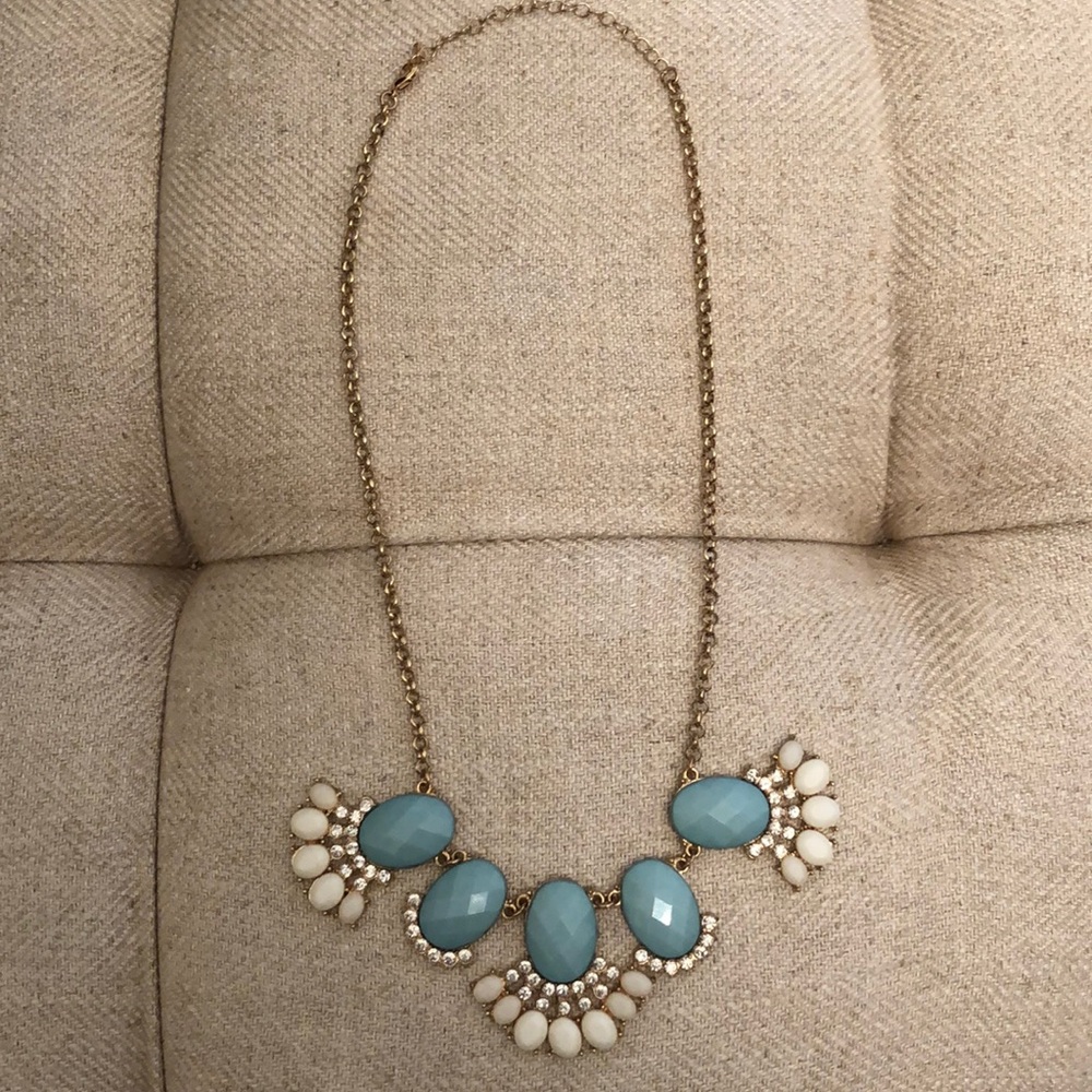 Statement Necklace Blue and Gold